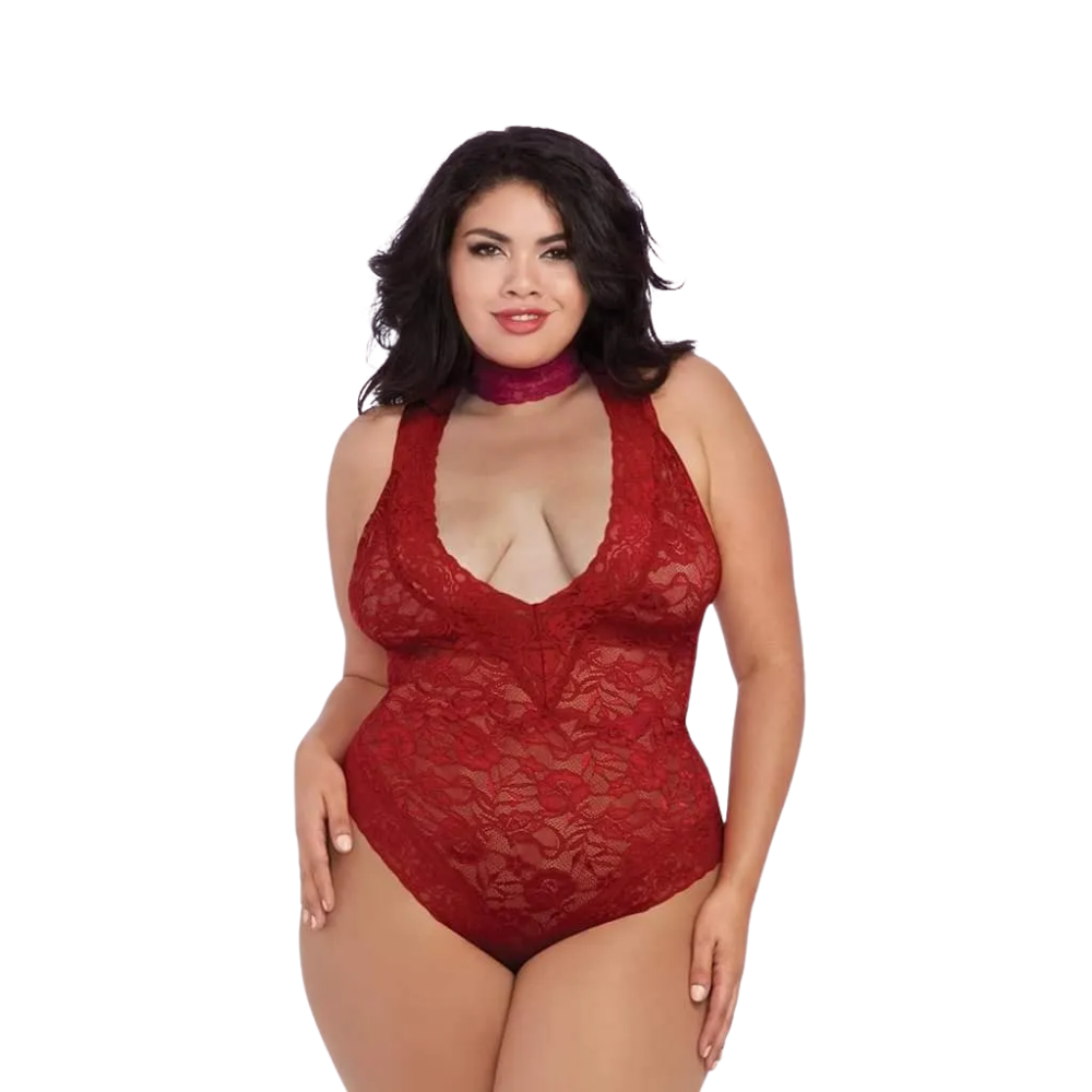 Ruby Red Lace Bodysuit