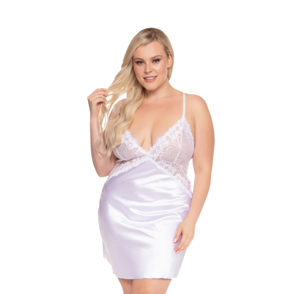 Silky Chemise Set - White